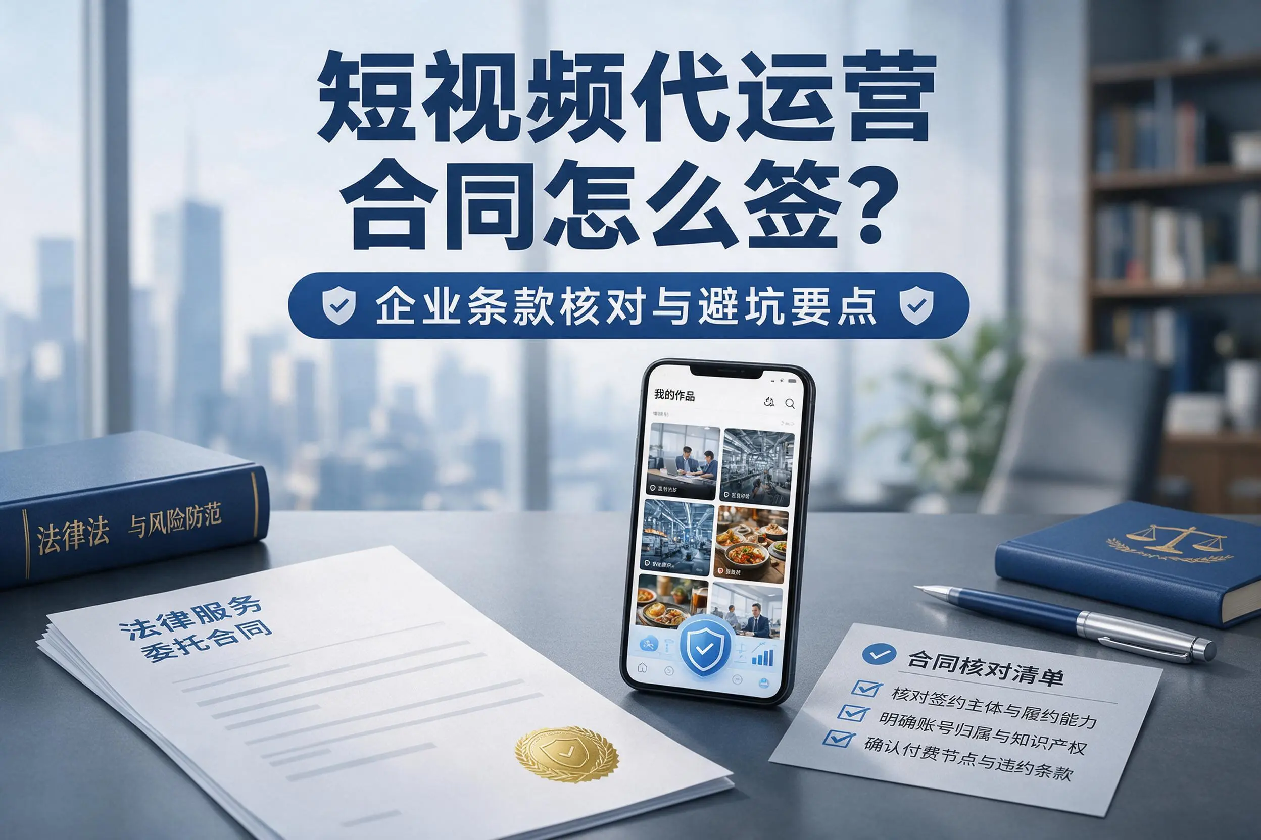 短视频代运营合同怎么签？七台河企业条款核对与避坑要点
