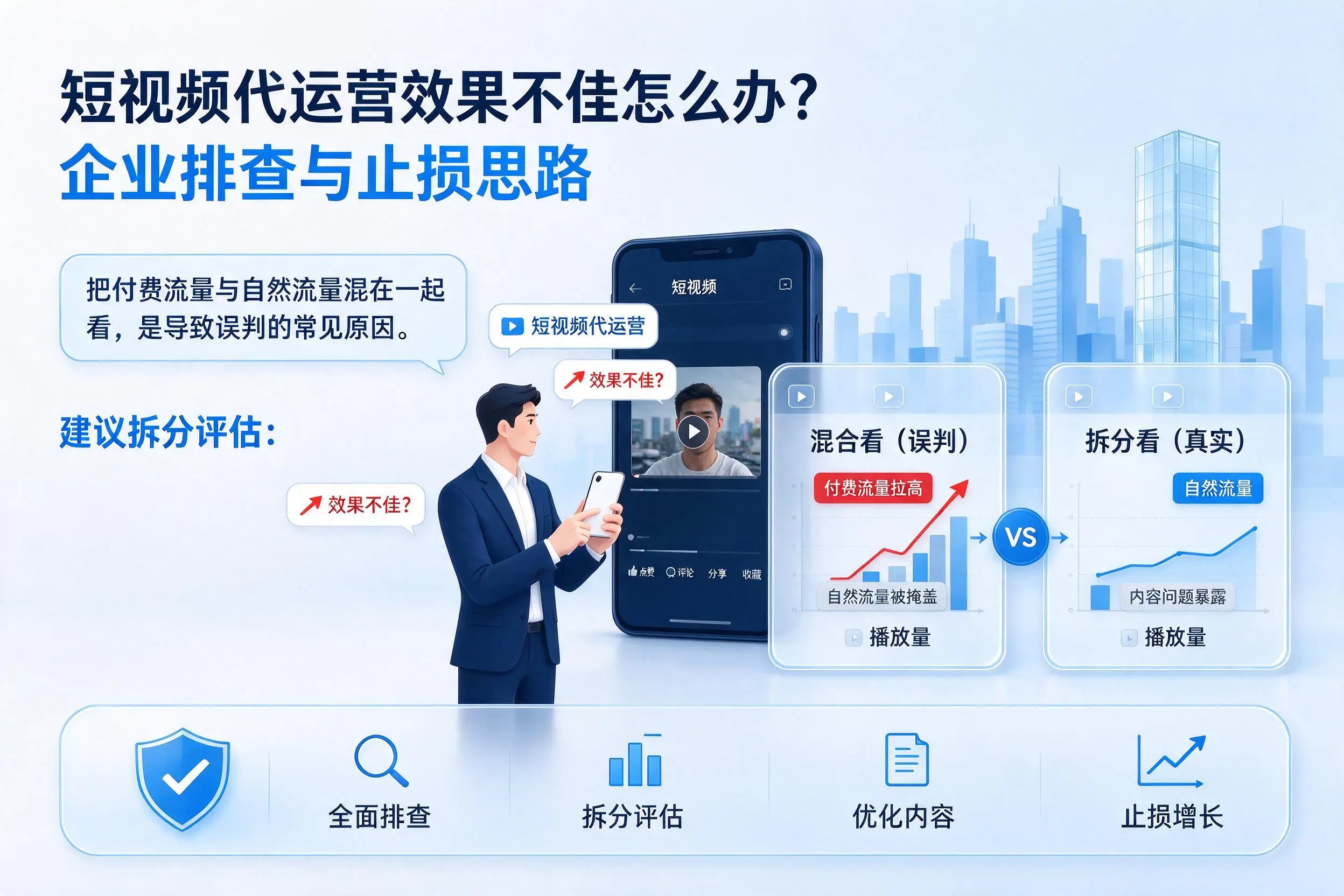 短视频代运营效果不佳怎么办?七台河企业排查与止损思路