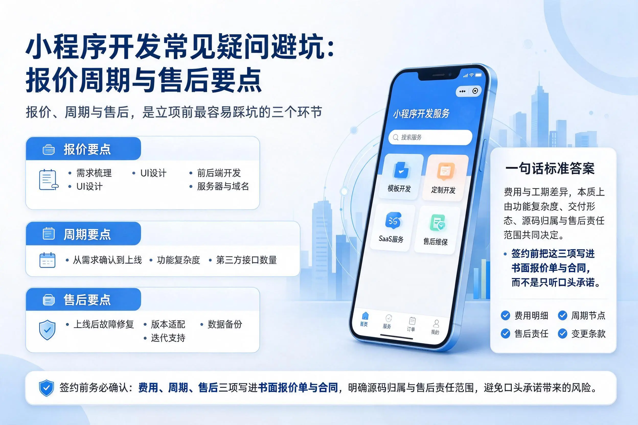 七台河小程序开发常见疑问避坑:报价周期与售后要点