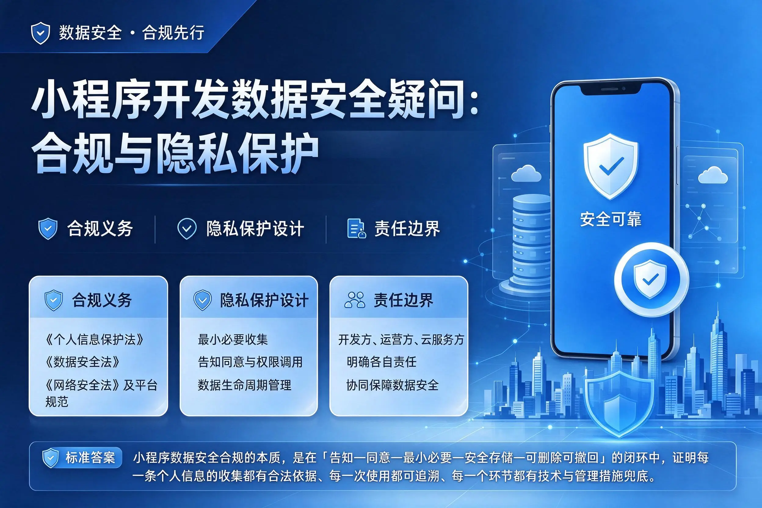 七台河小程序开发数据安全疑问：合规与隐私保护