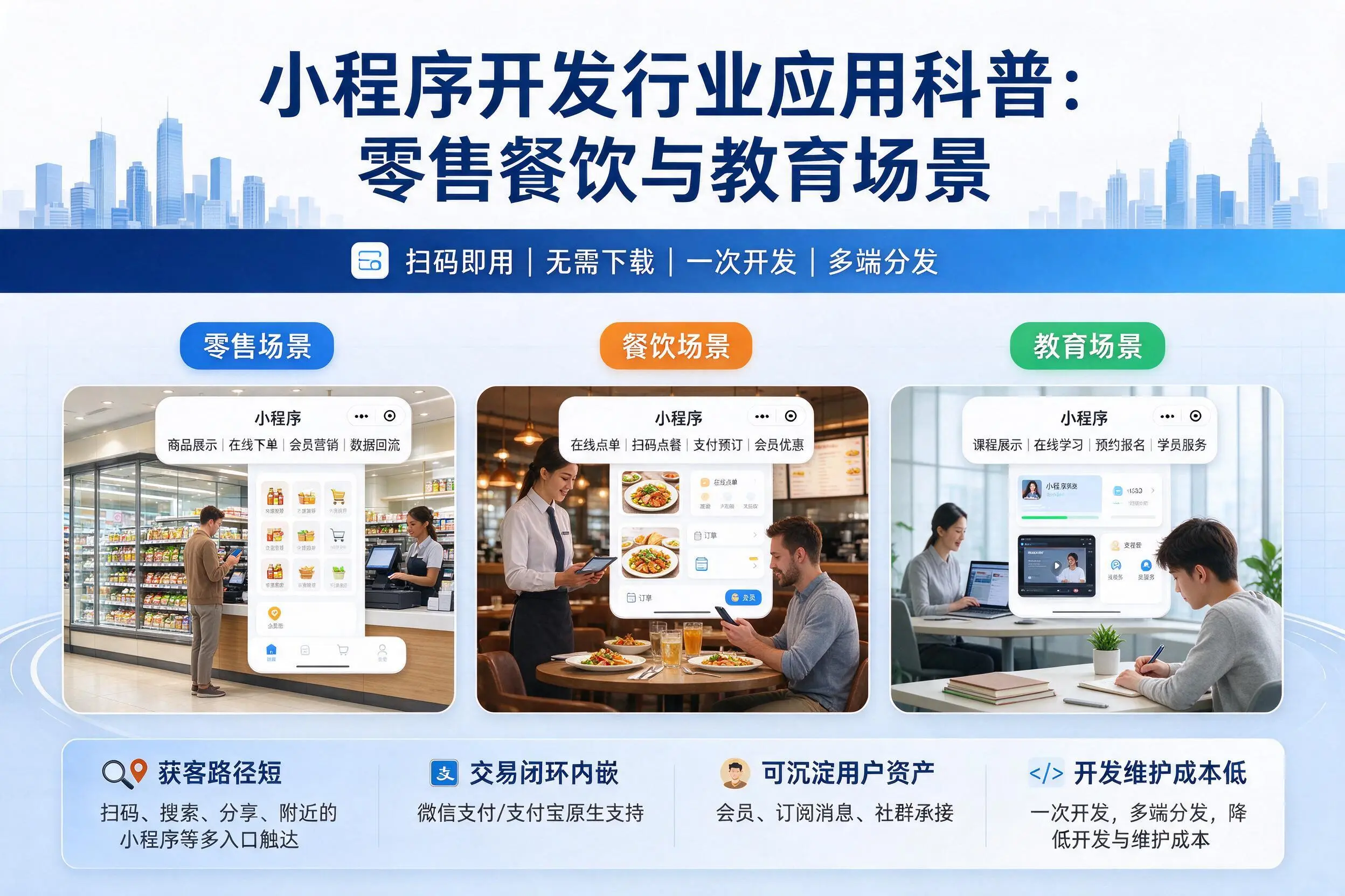 七台河小程序开发行业应用科普：零售餐饮与教育场景