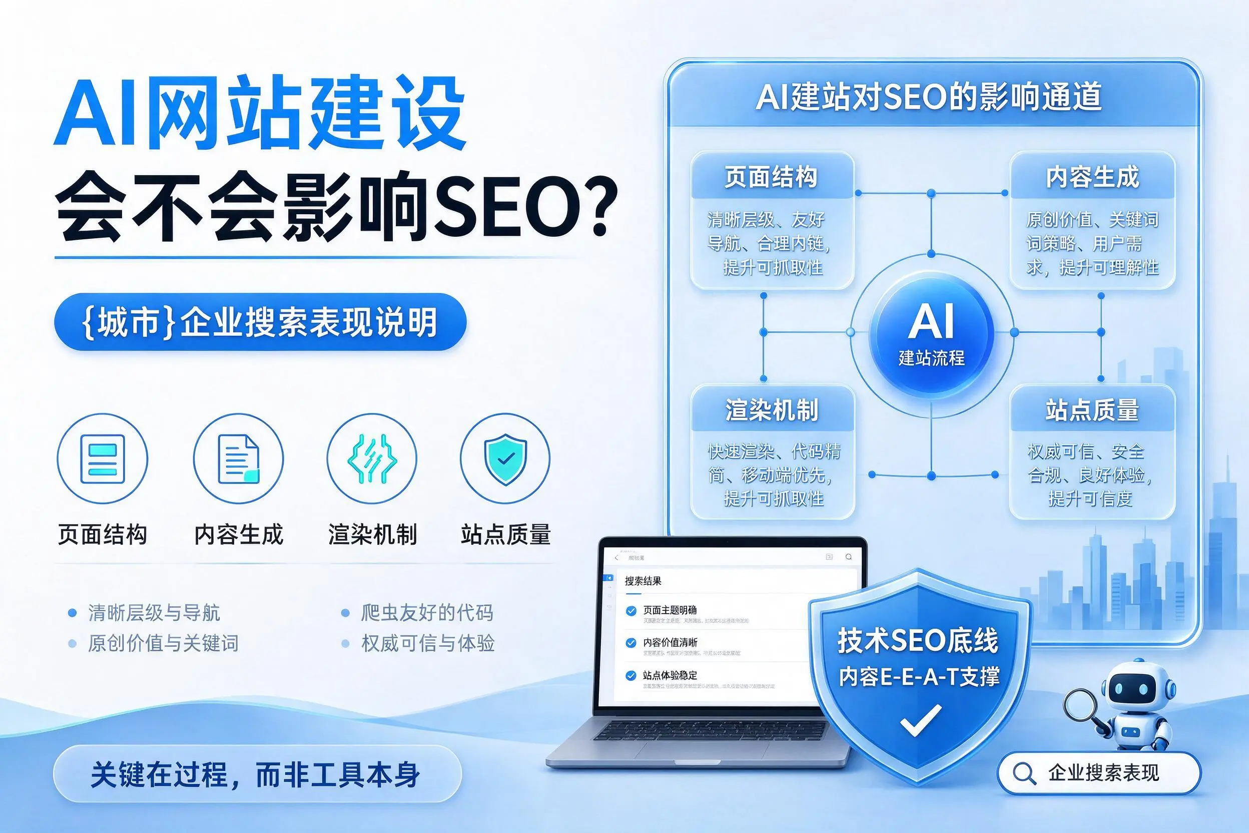AI网站建设会不会影响SEO？七台河企业搜索表现说明