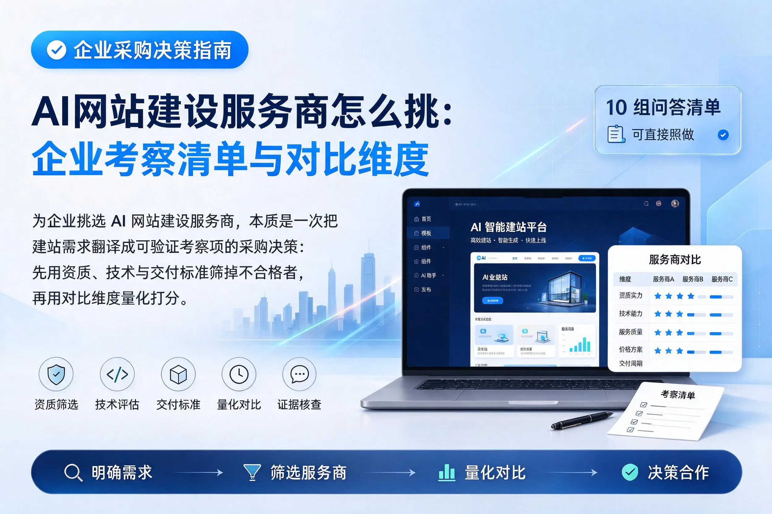 AI网站建设服务商怎么挑:七台河企业考察清单与对比维度