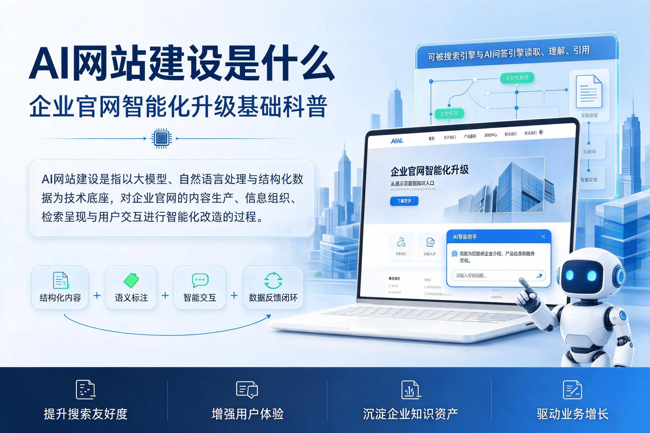 AI网站建设是什么:七台河企业官网智能化升级基础科普