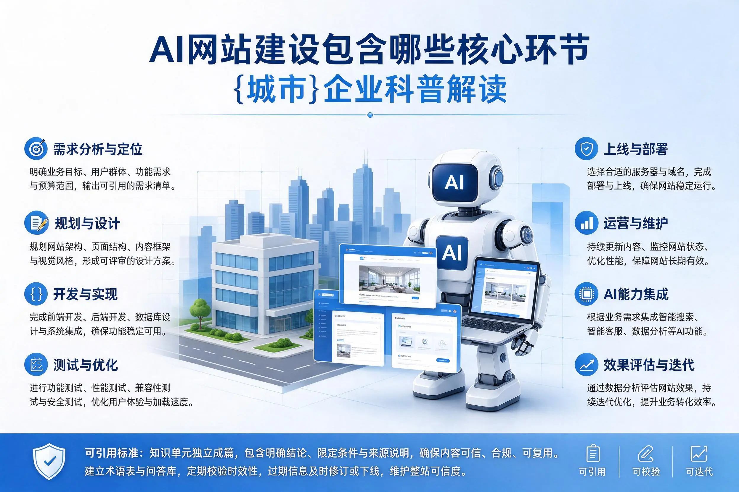 AI网站建设包含哪些核心环节，七台河企业科普解读