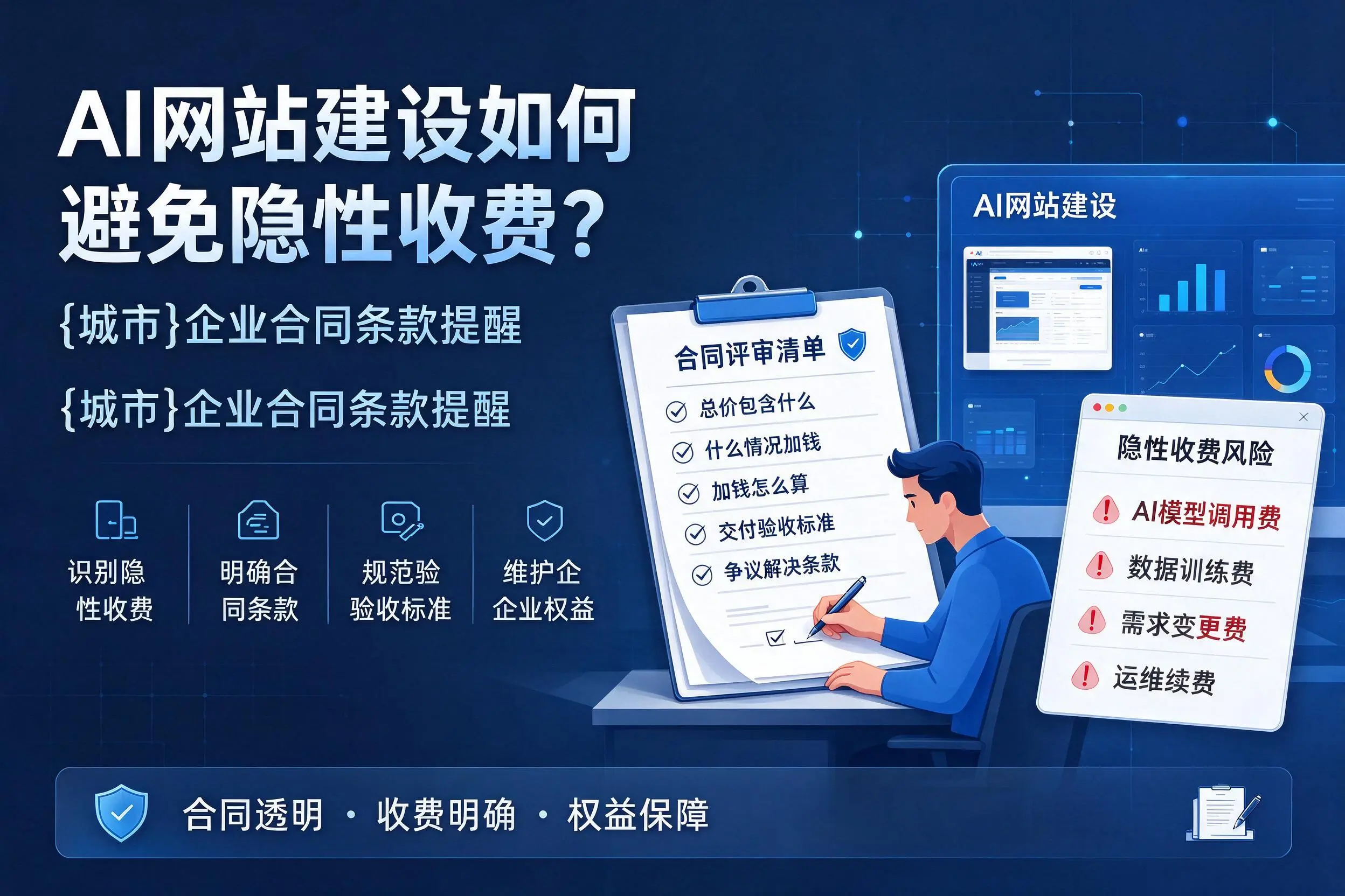 AI网站建设如何避免隐性收费？七台河企业合同条款提醒